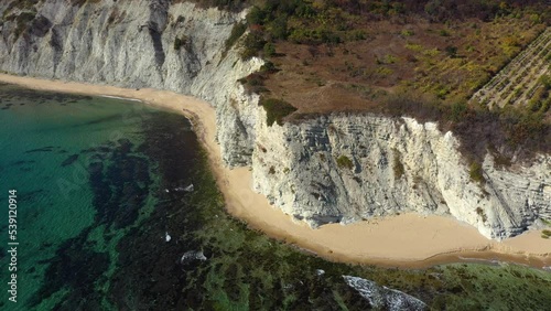 Aerial view to the white rocks near to Byala, Bulgaria