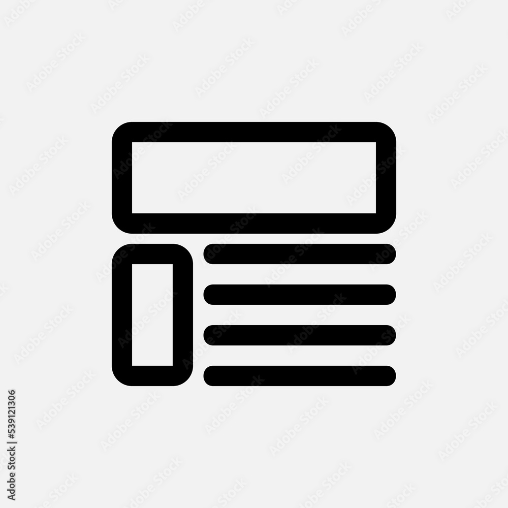 Layout icon in line style, use for website mobile app presentation Layout icon in line style, use for website mobile app presentation