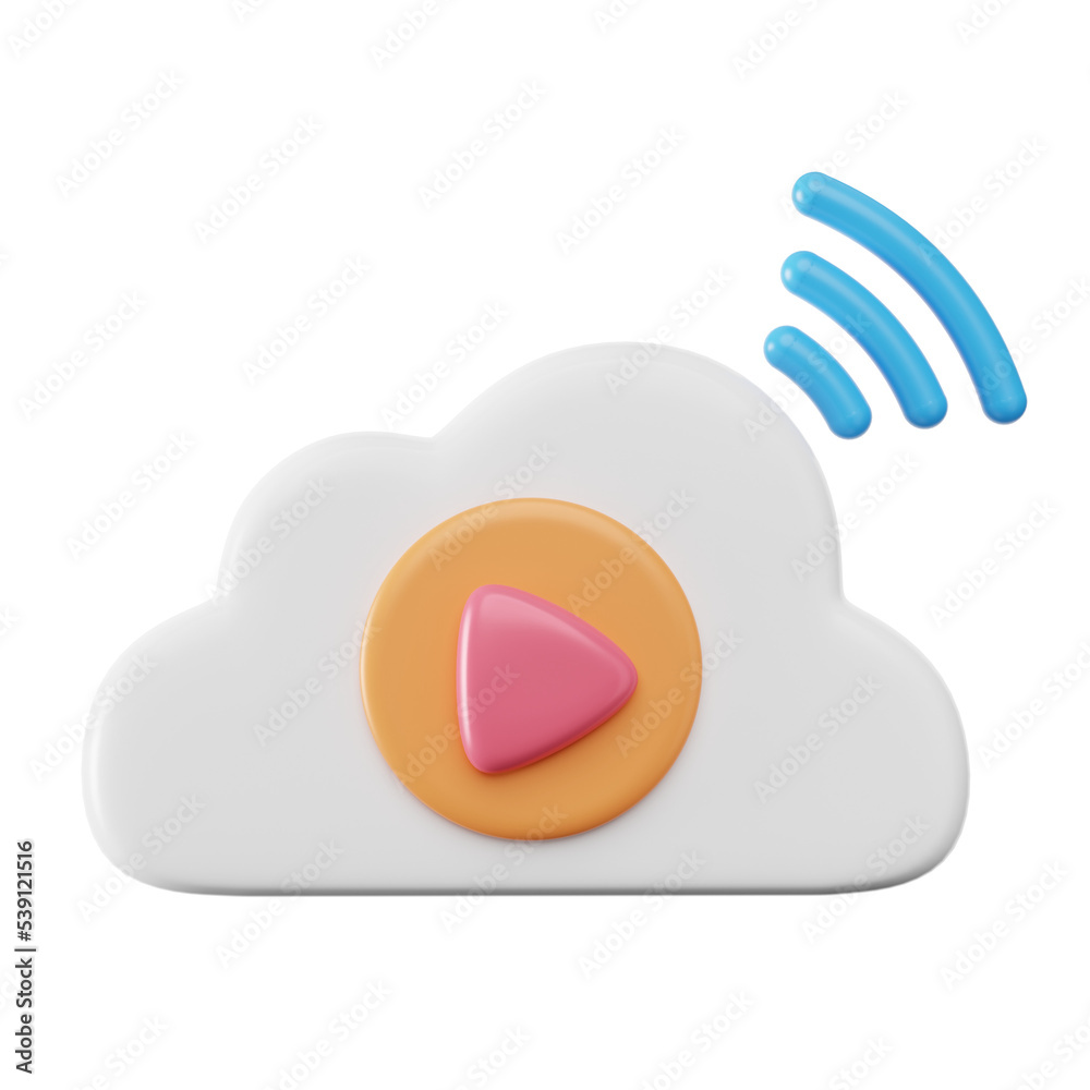 Fototapeta premium Video Cloud 3D Icon