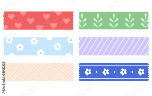 Collection of colorful masking tape elements.