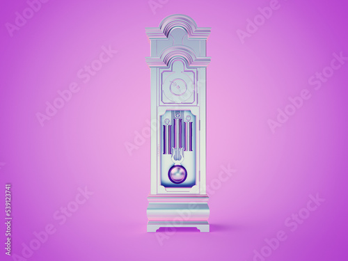 3d rendered illustration of a chrome clock