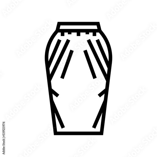 cowl skirt line icon vector. cowl skirt sign. isolated contour symbol black illustration