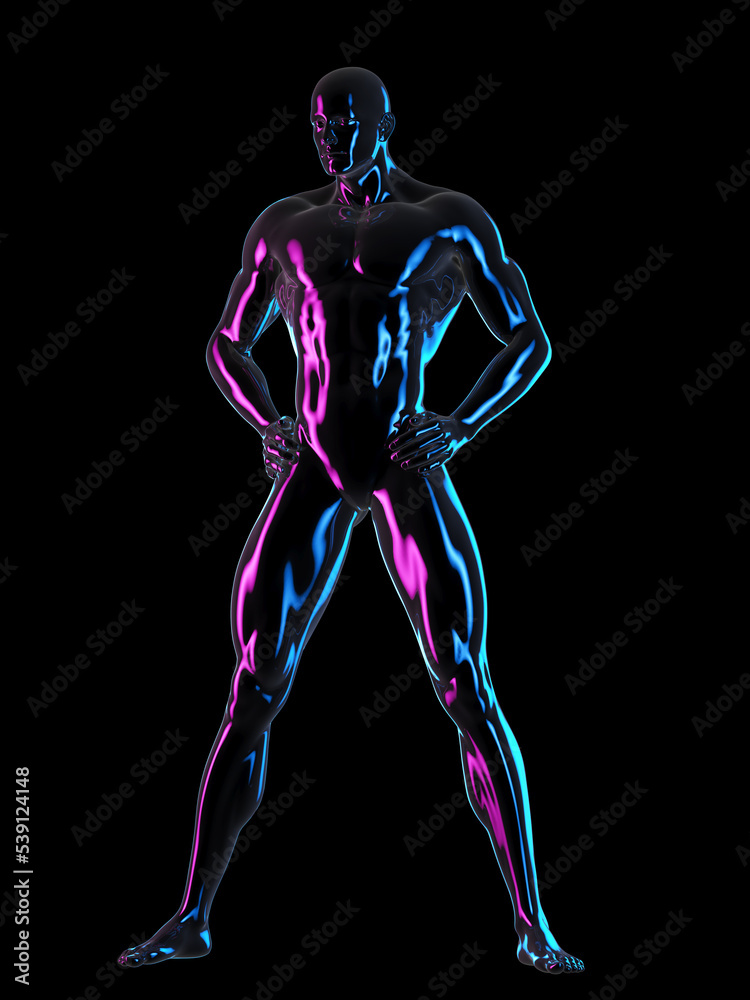 3d rendered illustration of an abstract male posing 3d rendered illustration of an abstract male posing