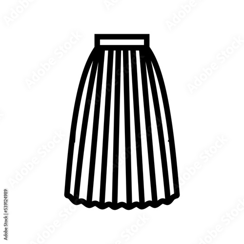 pleated skirt line icon vector. pleated skirt sign. isolated contour symbol black illustration