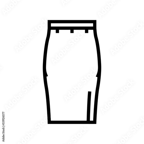 pencil skirt line icon vector. pencil skirt sign. isolated contour symbol black illustration