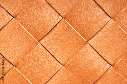 Plakat w ramie Brown weave leather texture pattern background