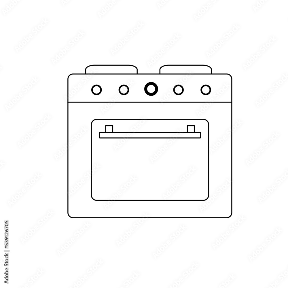 Image black icon of an oven on a white background. household items Image black icon of an oven on a white background. household items