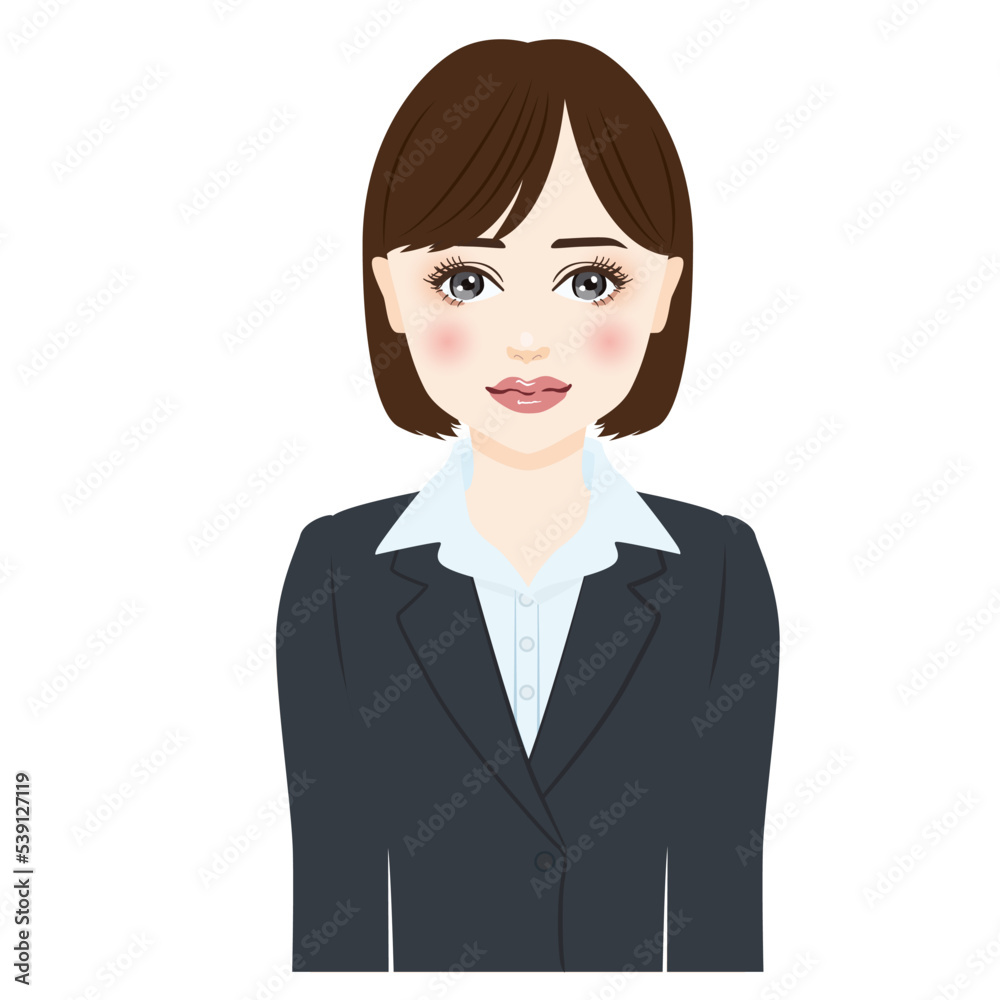 woman in gray suit with short hair stand at attention woman in gray suit with short hair stand at attention