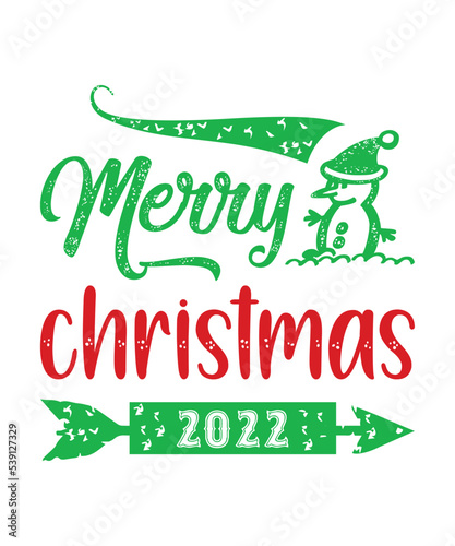 Merry Christmas calligraphy hand lettering isolated on white. Christmas, Happy New Year and winter holidays typography poster. Easy to edit vector template for greeting card, banner, poster, postcard
