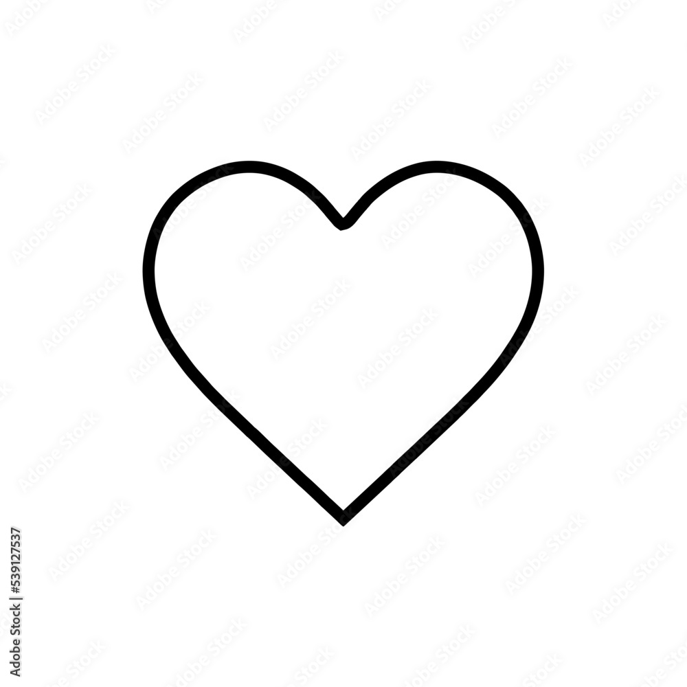 Heart, Symbol of Love and Valentine's Day. Flat Red Icon Isolated on White Background. Vector illustration.