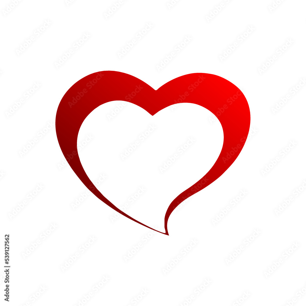 Heart, Symbol of Love and Valentine's Day. Flat Red Icon Isolated on White Background. Vector illustration.