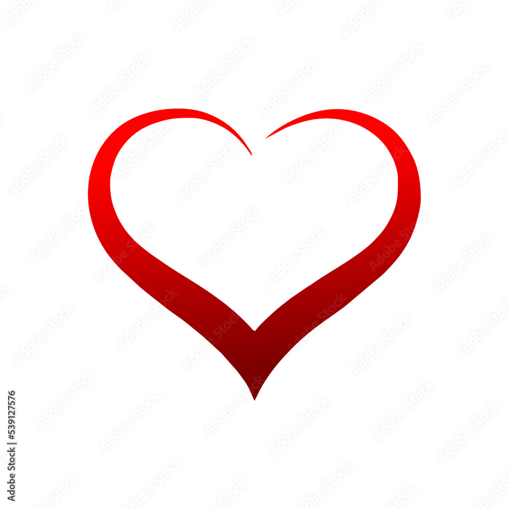 Heart, Symbol of Love and Valentine's Day. Flat Red Icon Isolated on White Background. Vector illustration. Heart, Symbol of Love and Valentine's Day. Flat Red Icon Isolated on White Background. Vector illustration.