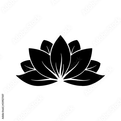 Vector black lotus icon on white background