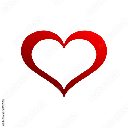 Heart  Symbol of Love and Valentine s Day. Flat Red Icon Isolated on White Background. Vector illustration.