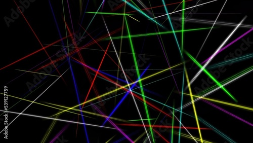 Colorful light streaks with plain black background