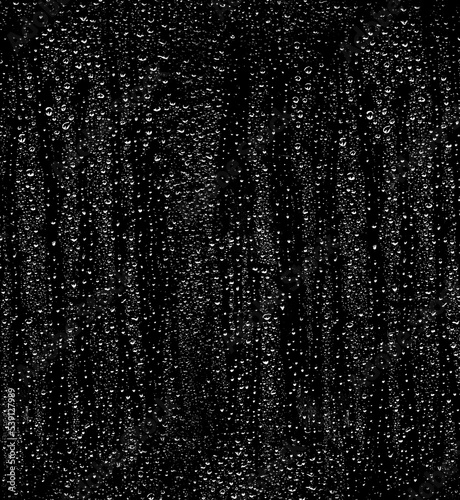 Water drops on the glass. Overlay effect of transparent drops on glass. Dripping raindrops. Fogging.