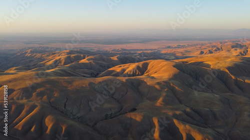 Sunset on Mountains in Southwestern San Joaquin Valley, Kern County, California