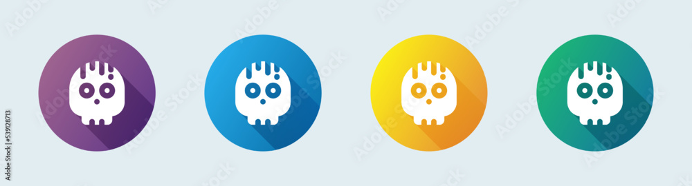 Skull solid icon in flat design style. Skeleton signs vector illustration.