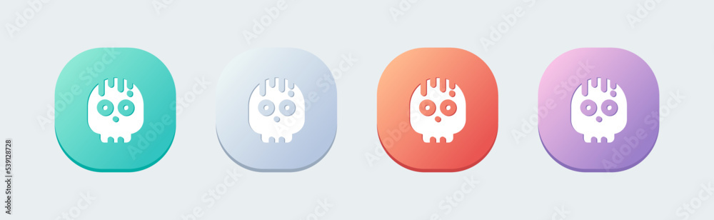 Skull solid icon in flat design style. Skeleton signs vector illustration. Skull solid icon in flat design style. Skeleton signs vector illustration.