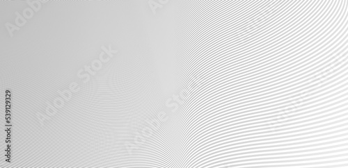 Light grey lines in 3D perspective vector abstract background, dynamic linear minimal design, wave lied pattern in dimensional and movement. © Sylverarts