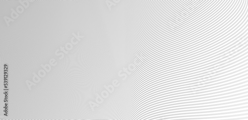 Light grey lines in 3D perspective vector abstract background, dynamic linear minimal design, wave lied pattern in dimensional and movement.