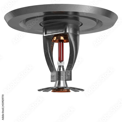 Foto 3d rendering illustration of a fire sprinkler head