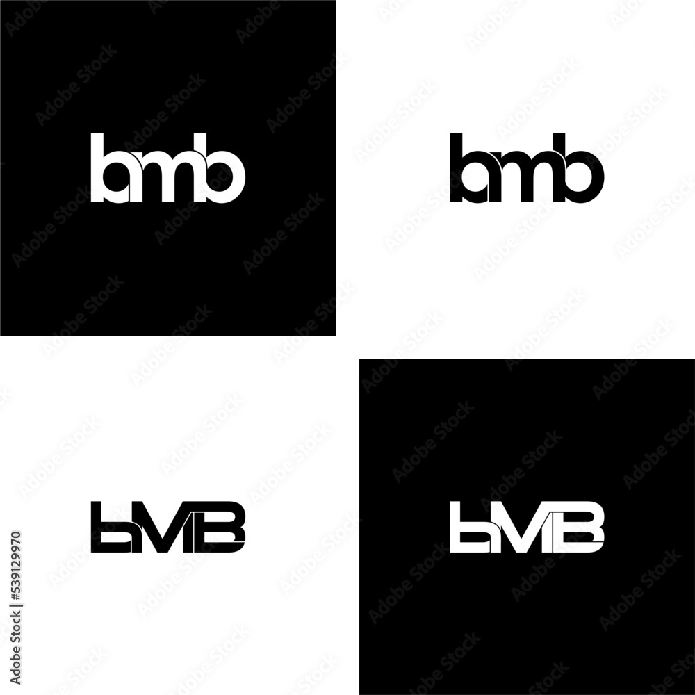 Obraz premium bmb lettering initial monogram logo design set