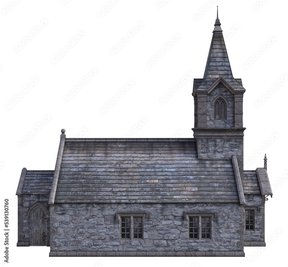 3D rendered Old Church on Transparent Background - 3D Illustration 3D rendered Old Church on Transparent Background - 3D Illustration