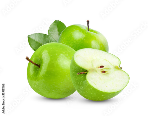 Billede på lærred geen apple isolated on  transparent png