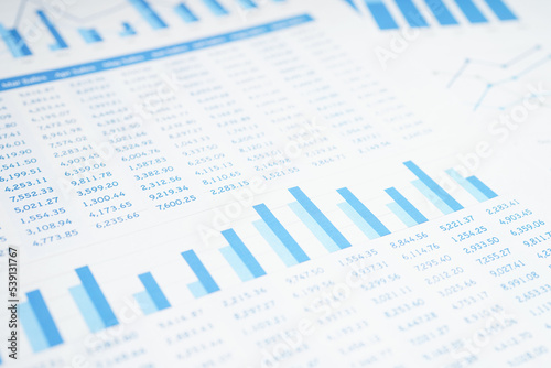 Charts Graphs paper. Financial development, Banking Account, Statistics, Investment Analytic research data economy, Stock exchange Business office company meeting concept.