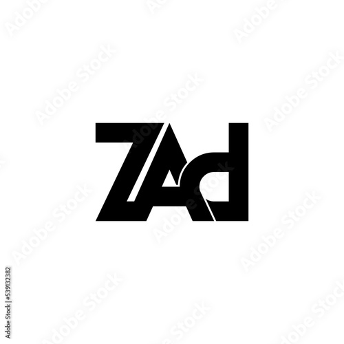 zad lettering initial monogram logo design