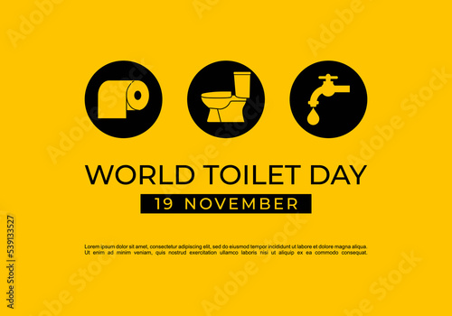 World toilet day background celebrated on november 19.