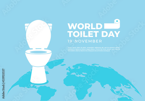 World toilet day background celebrated on november 19.
