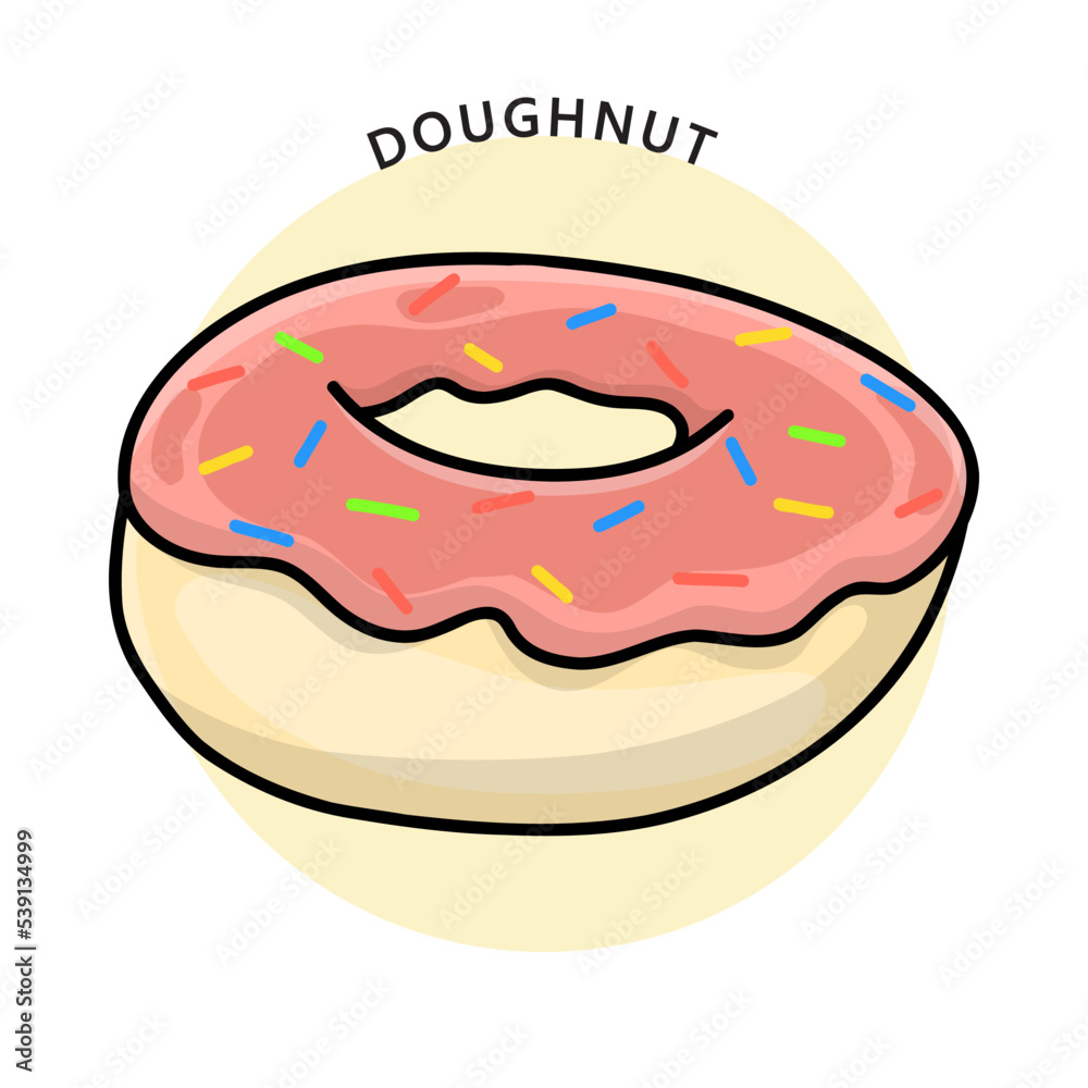 Doughnut Icon Symbol. Donut Logo. Food and Drink Illustration Vector Doughnut Icon Symbol. Donut Logo. Food and Drink Illustration Vector