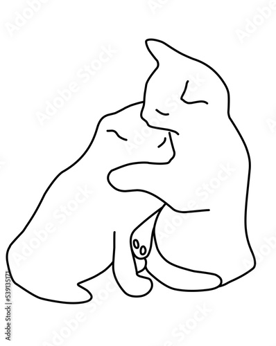 illustration of a cats hugs