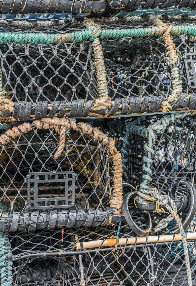 Close up of traditional lobster pots.