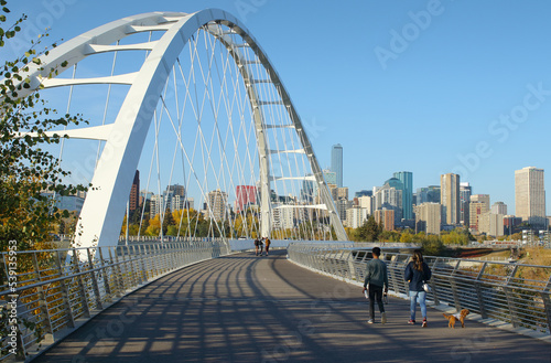 Cityscape of Edmonton, Alberta, Canada, during the autumn season.	
