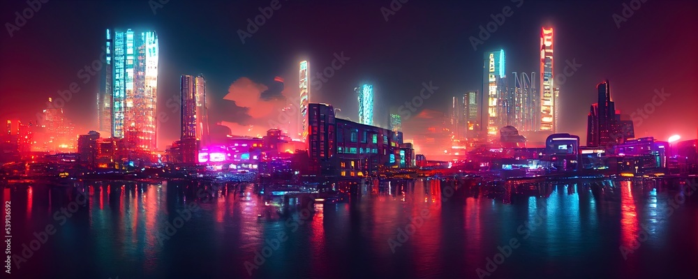 Cyberpunk neon city night. Futuristic city scene in a style of pixel art. Backdrop. Wallpaper. Retro future 3D illustration. Urban scene. Cyberpunk neon city night. Futuristic city scene in a style of pixel art. Backdrop. Wallpaper. Retro future 3D illustration. Urban scene.