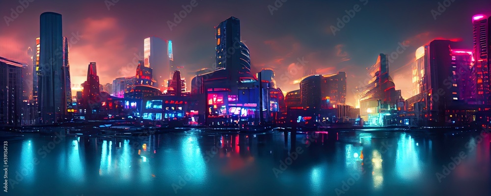 Artistic, City, Neon, Cyberpunk, HD wallpaper