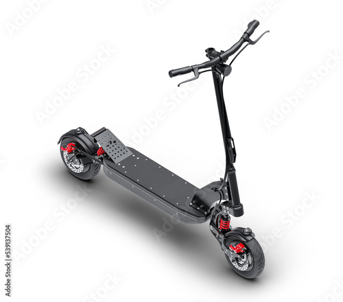 Professional electric scooter with suspension system - isolated on a transparent background, transparent shadow included - PNG format photo
