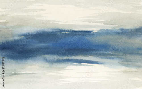 Fototapeta Naklejka Na Ścianę i Meble -  Hand painted Blue abstract texture background, watercolor brush strokes, grungy design
