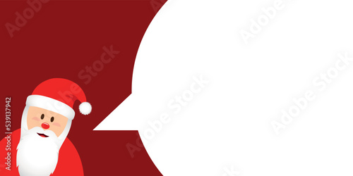 cute santa claus speech bubble red christmas banner