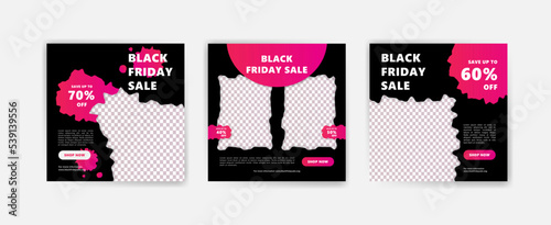 Social media post template for black friday sale. Banner vector for social media ads, web ads, business messages, discount flyers and big sale banners.