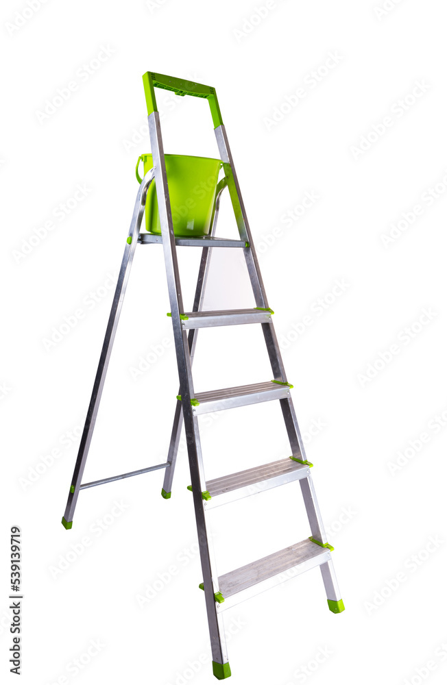 ladder with bucket isolated ladder with bucket isolated