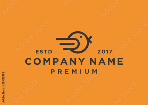 chick logo design vector illustration template