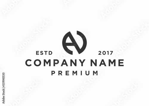 letter na circle logo design vector illustration template