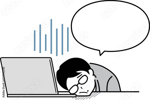 疲れているビジネスマン　吹き出し