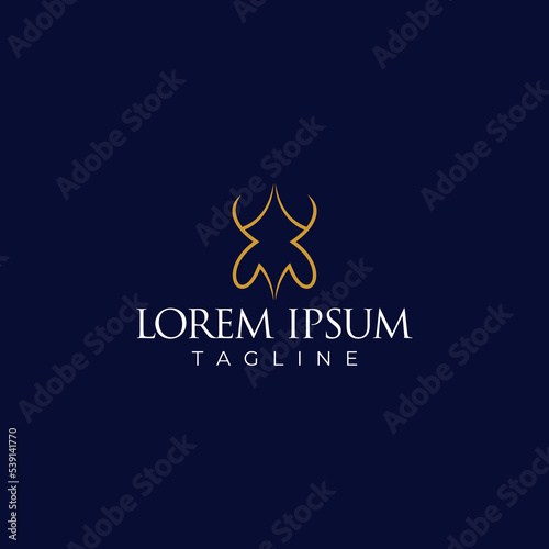 Curved line abstract decorative logo design.