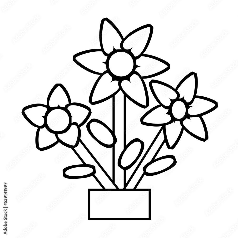 Flowers in the pot illustration transparent background Flowers in the pot illustration transparent background