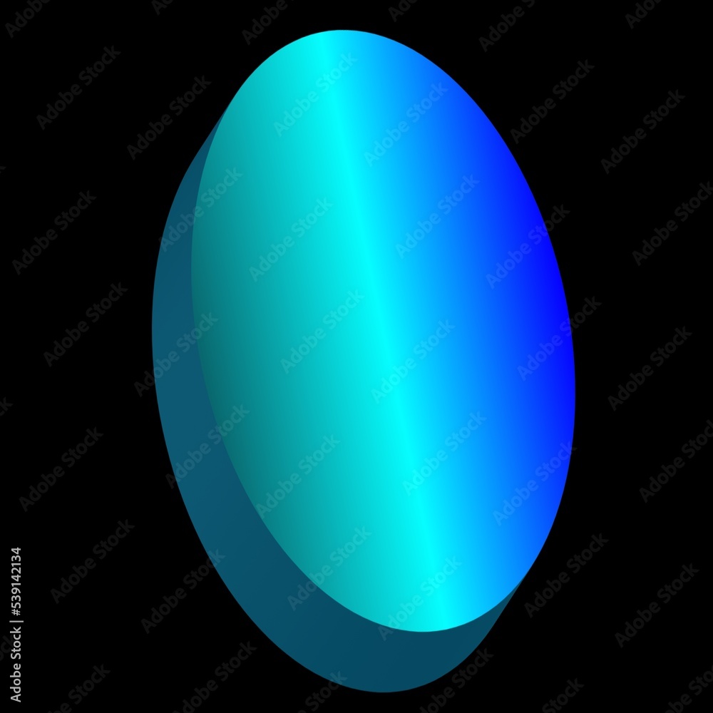 Gradient blue neon torus shape on black background Gradient blue neon torus shape on black background